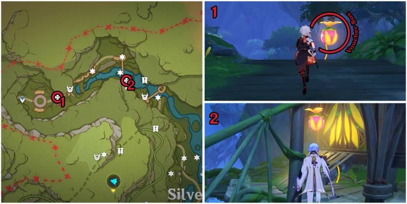 genshin impact silver bottle courtyard joyeux voucher location 1-2