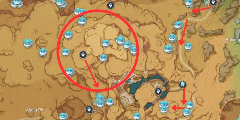 Genshin Impact_ Fungi Farming Route Aaru Village