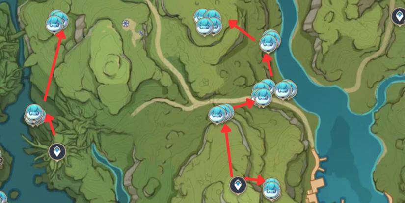 Genshin Impact_ Fungi Farming Route North Port Ormos