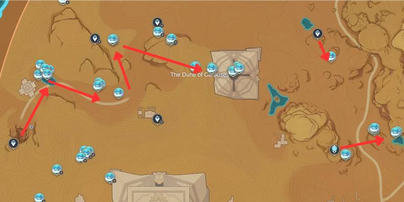 Genshin Impact_ Fungi Farming Route The Dune of Carouses