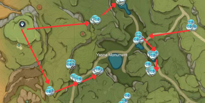 Genshin Impact_ Fungi Farming Route Yasna Monument