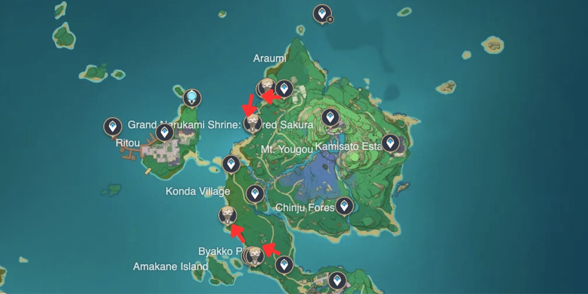 Genshin Impact_ Treasure Hoarder Locations in Narukami Island