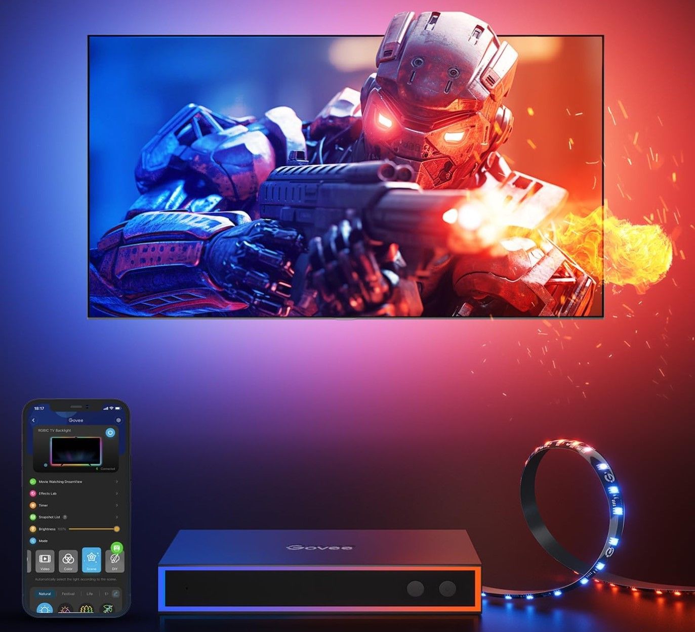 Philips Hue 65 Smart LED TV Backlight - White and Color Ambiance with  Music and Gaming Sync - Requires Hue Bridge and Sync Box - App and Voice