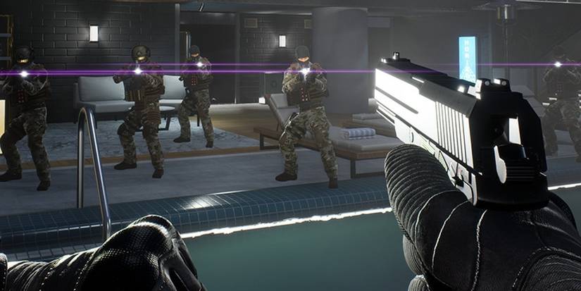 Handgun In Trepang2 enemies aiming at the player