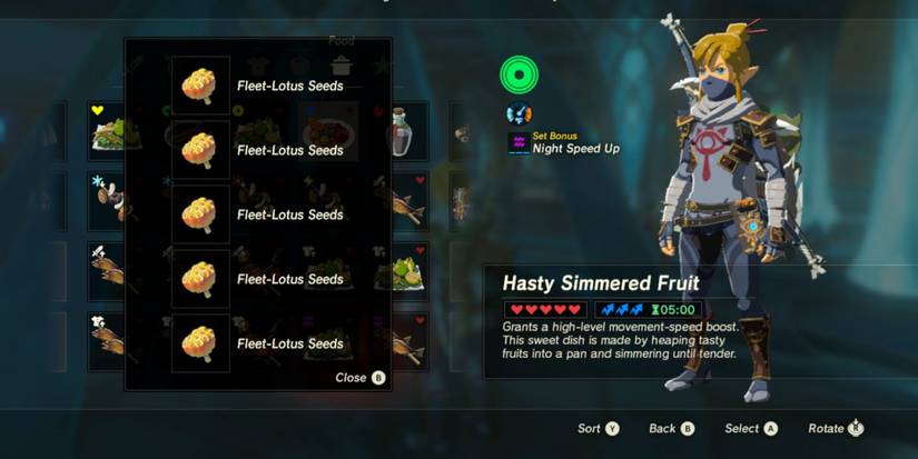 A Hasty Simmered Fruit recipe in the inventory