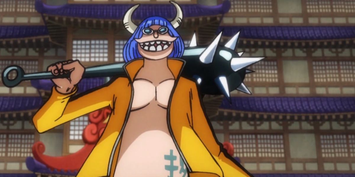 Hatcha from One Piece holding a club