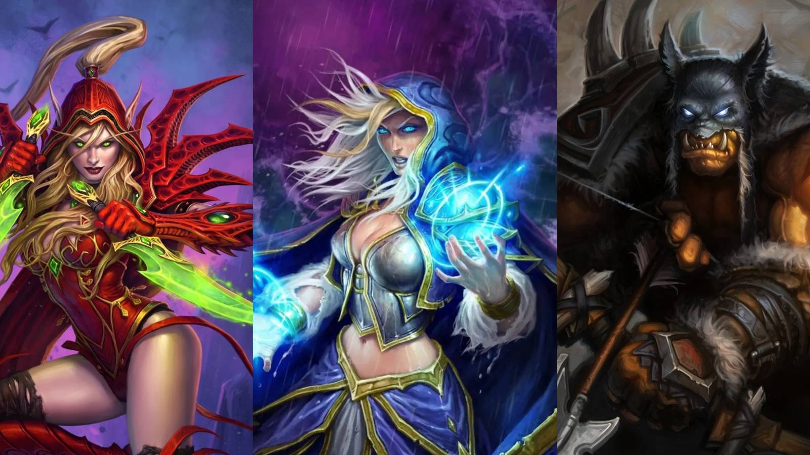 Rogue, Mage, and Hunter Classes from Hearthstone