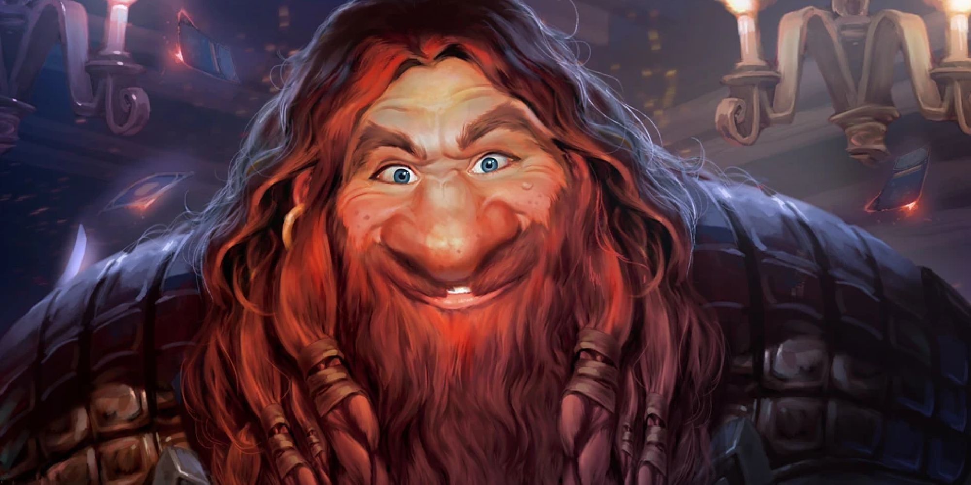 The friendly innkeeper facing forward with a huge grin. 