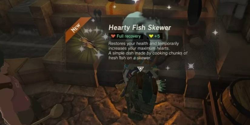 A Hearty Fish Skewer after being cooked