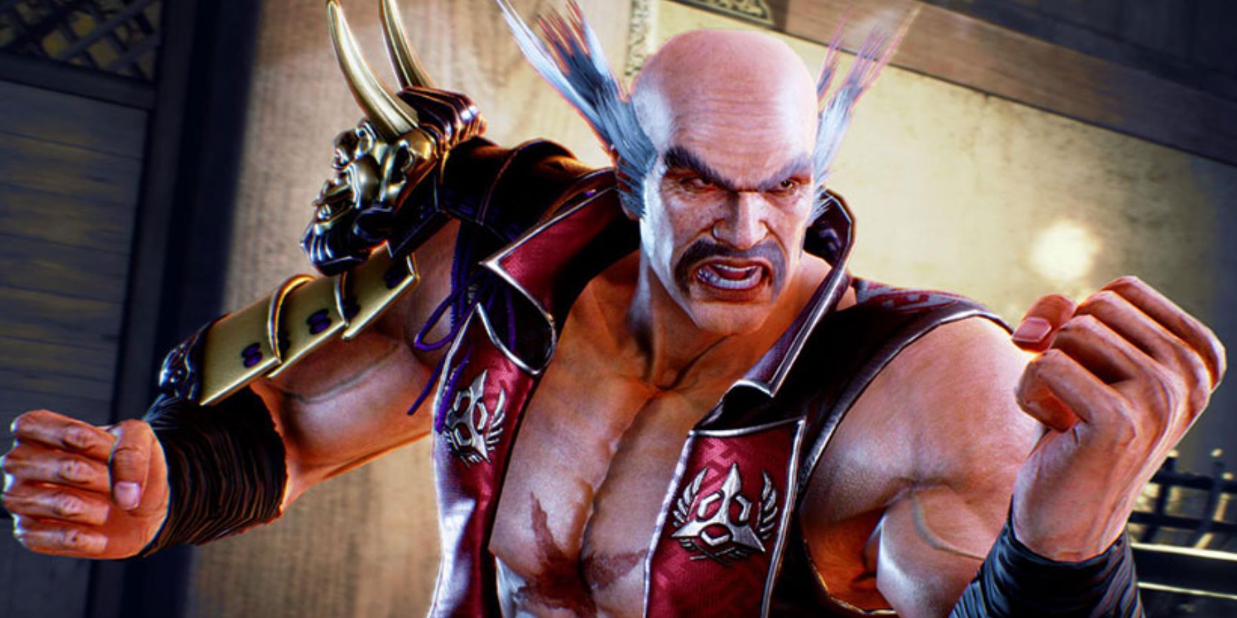 Heihachi about to hit an uppercut