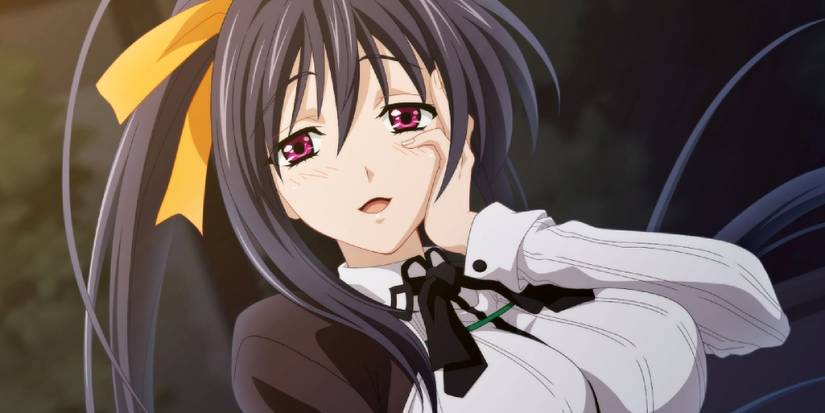Akeno Himejima with a flirty expression.