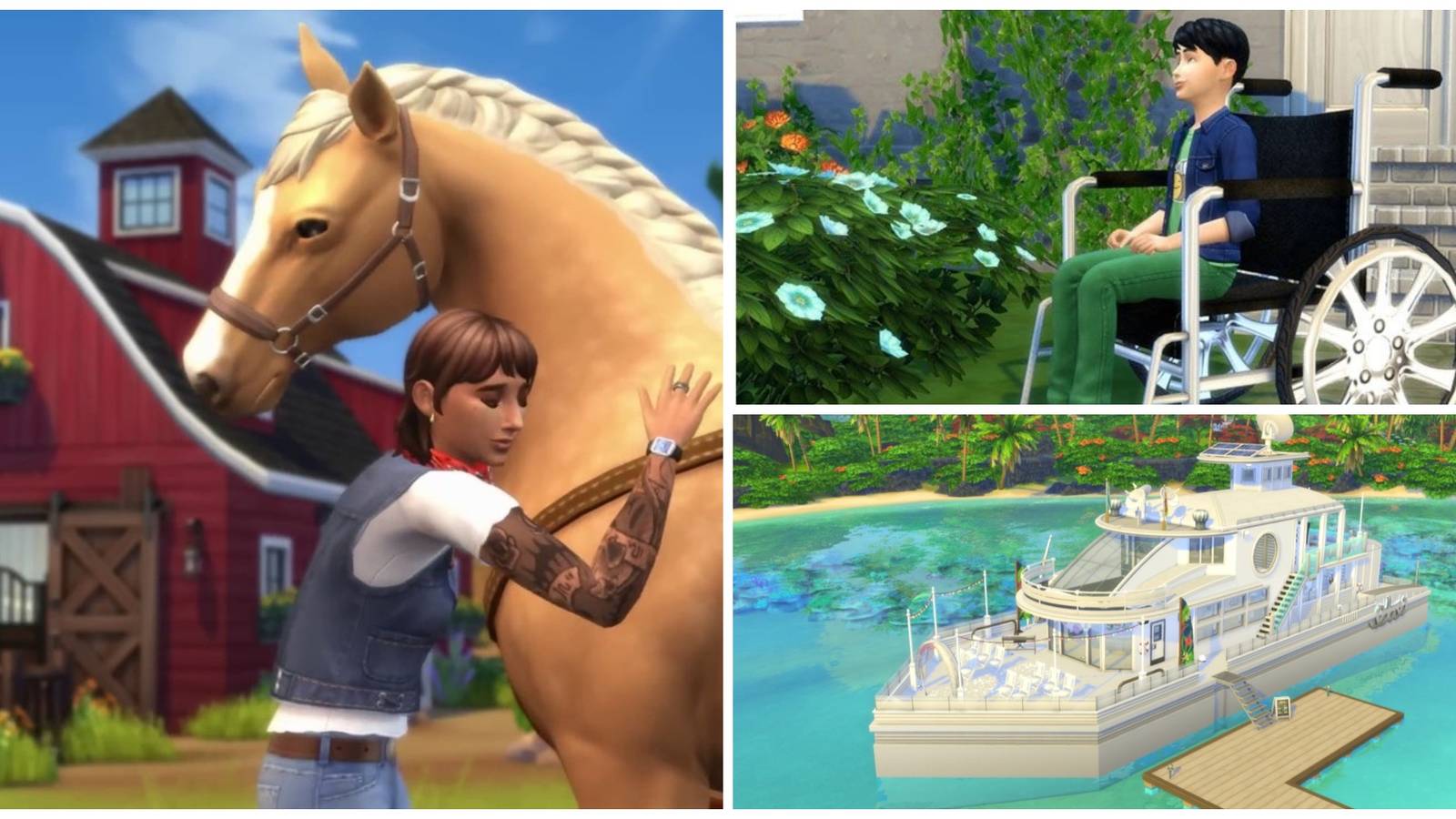 Horses, Wheelchairs and Boats in The Sims 4