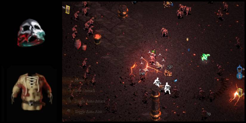 The Swordsman in action in Halls Of Torment with some of the recommended gear