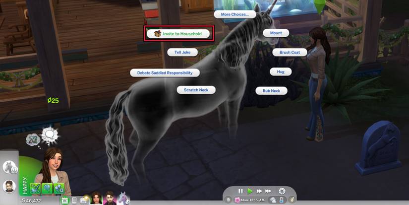 how to add ghost horse to household in the sims 4