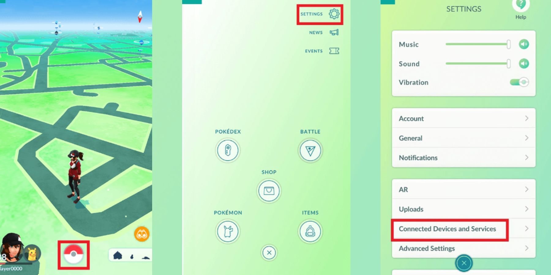 image showing how to connect pokemon go plus + to pokemon go.