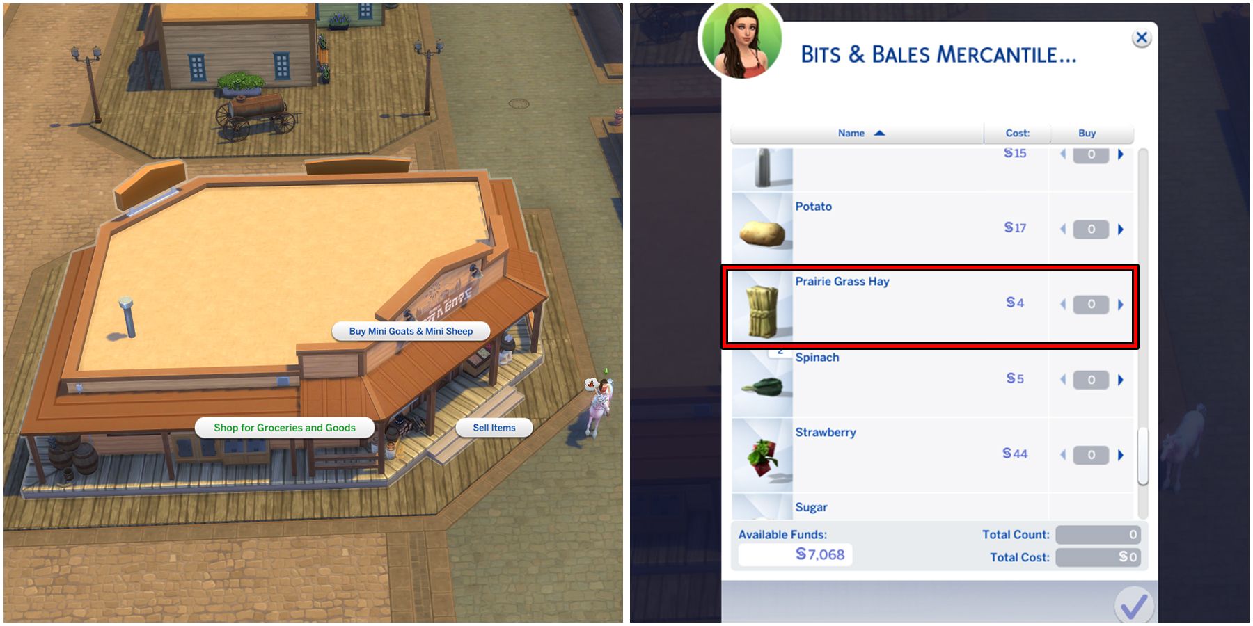 how to get prairie grass from bits and bales mercantile in the sims 4