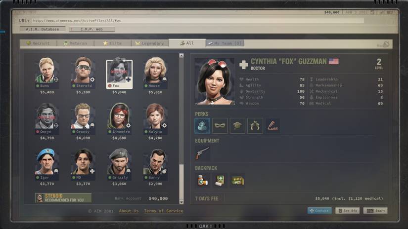 Jagged Alliance 3 Mercenaries Fox