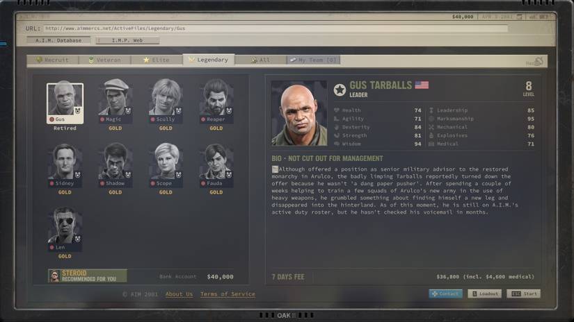 Jagged Alliance 3 Mercenaries Gus