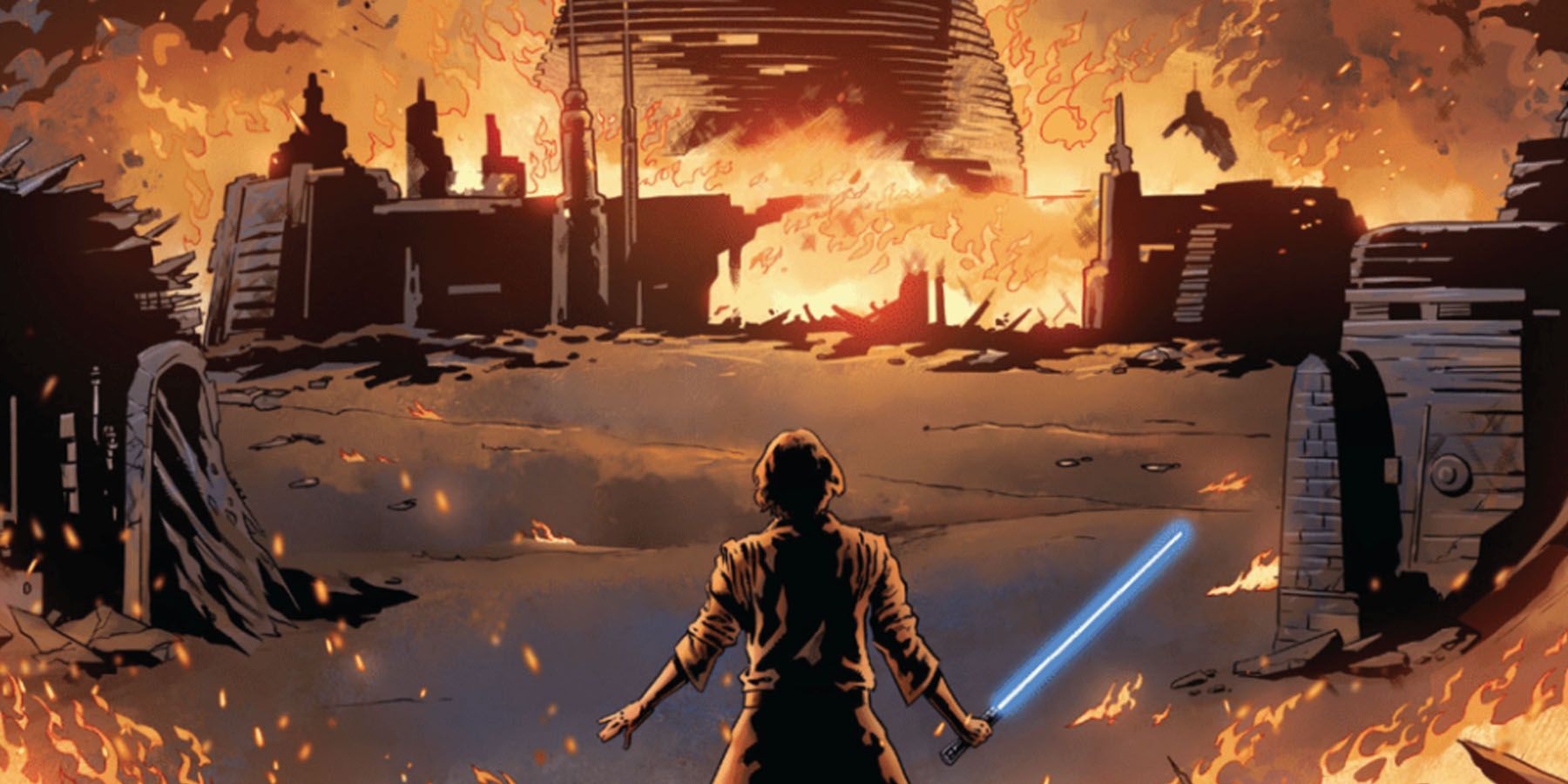 Jedi Temple burning