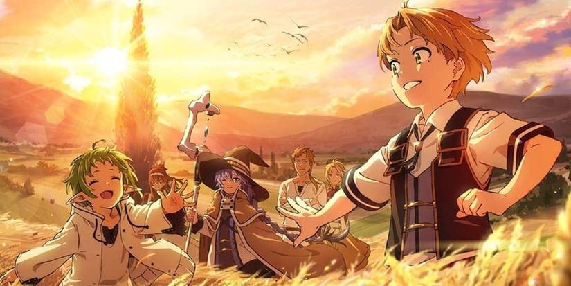 Jobless Reincarnation  - Promo Image Showing Main Cast Of Characters In Rudeus' Hometown