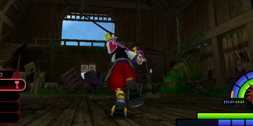 kingdom hearts sora wielding lady luck keyblade