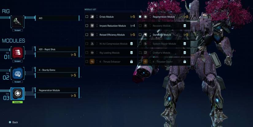 A module layout for the Krieger Exosuit in Exoprimal