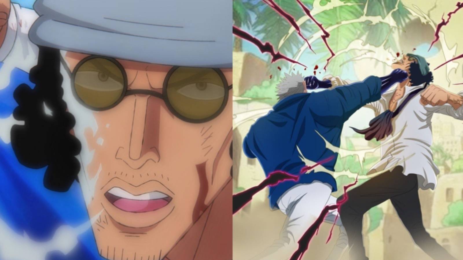 Kuzan aokiji ice glove vs garp one piece