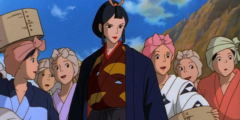 Lady Eboshi standing among the women of Irontown, Princess Mononoke.jpeg
