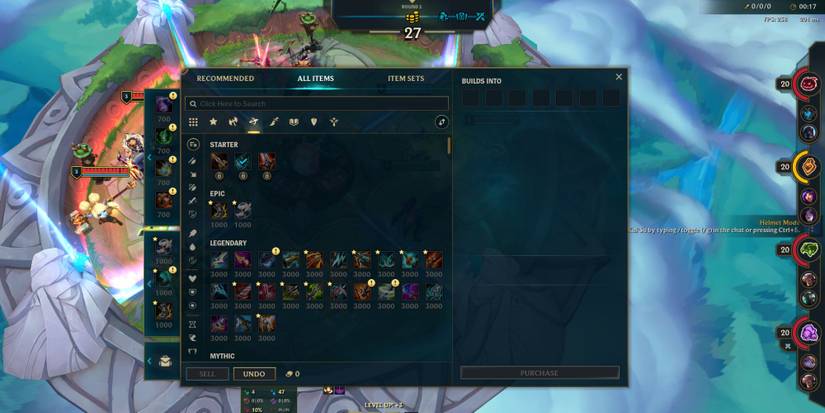 League of Legends Arena Shop Phase Items