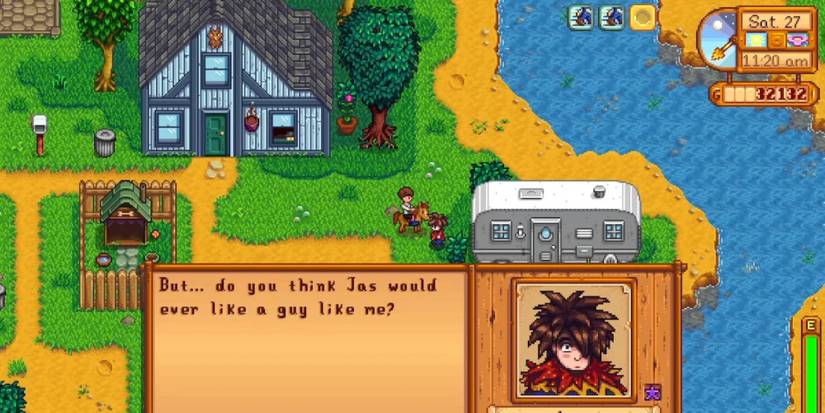 A screenshot of Stardew Valley character Leo who originates from Ginger Island