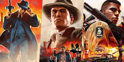 Mafia protagonists with fedora hats and tommy guns.