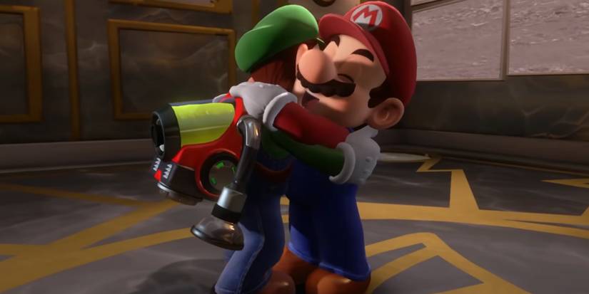 mario and luigi hugging