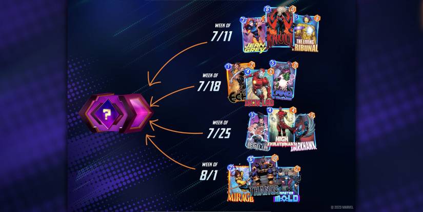 marvel snap rare cards NEW COLLECTION POOL 4! New rare cards found in Collector's Reserves from level 1000 onwards. 2.5% chance to receive a pool 4 card, and 0.25% chance to receive a pool 5 card #