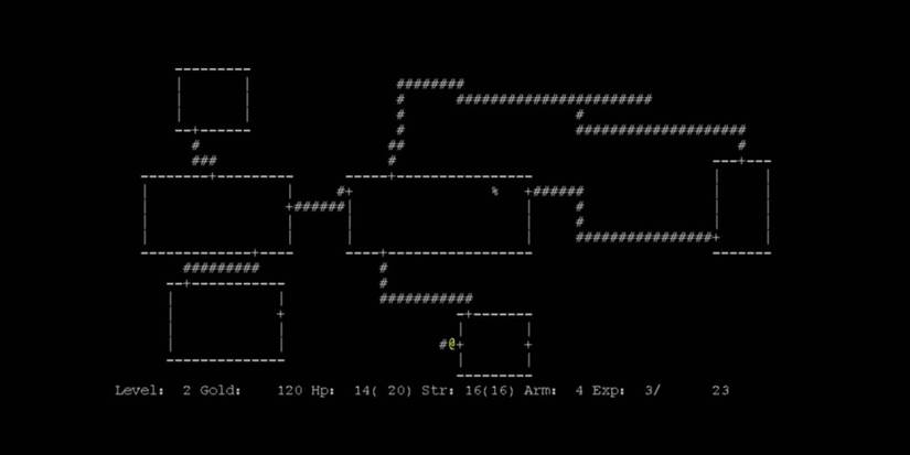 exploring a room in the original text terminal rogue