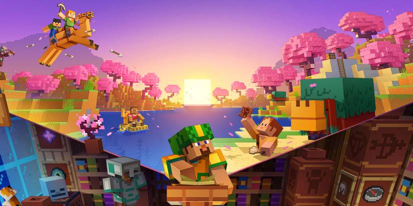 a screenshot from Minecraft, featuring different Biomes.