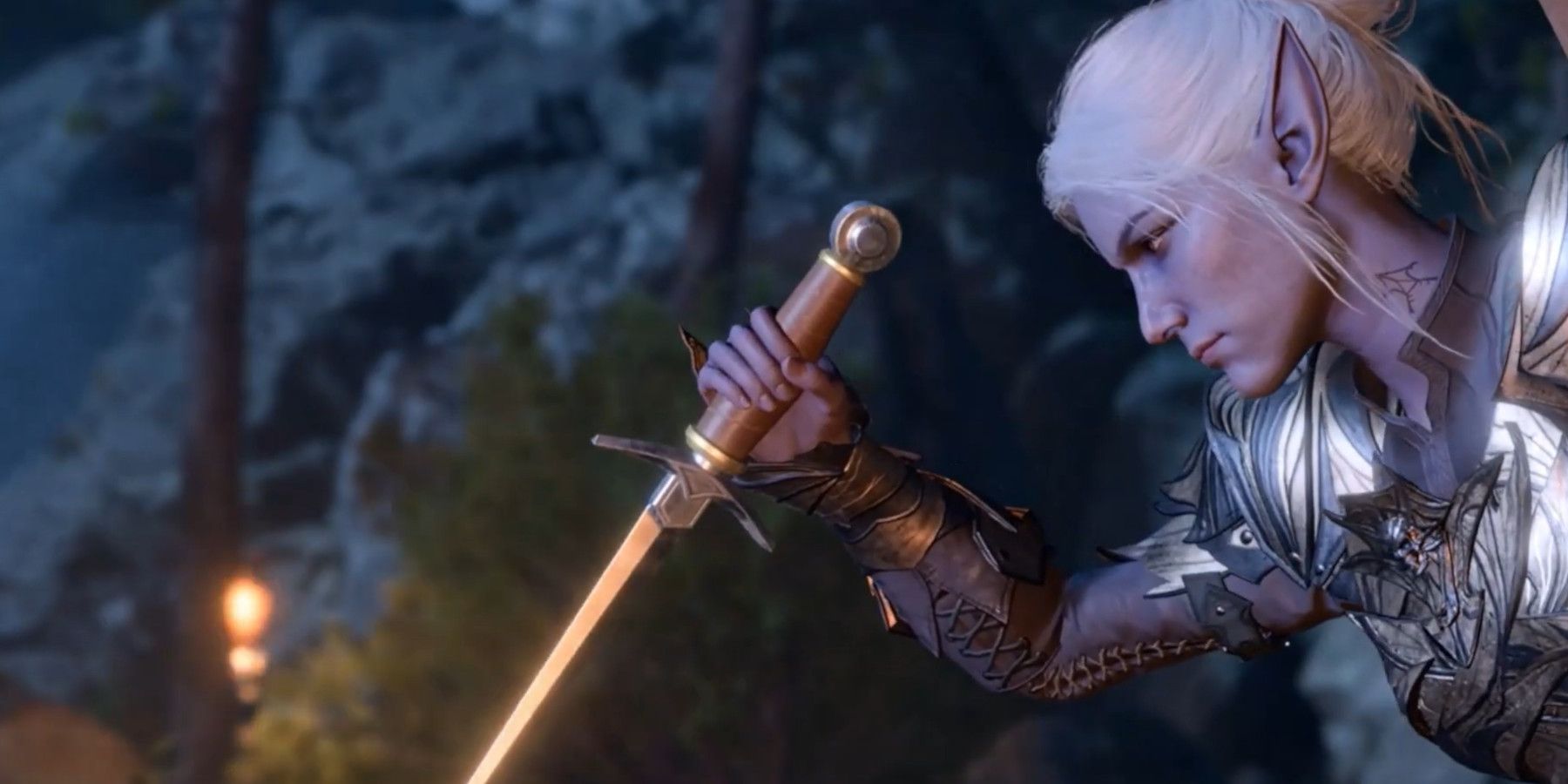 Close up of Minthara with a sword in Baldur's Gate 3