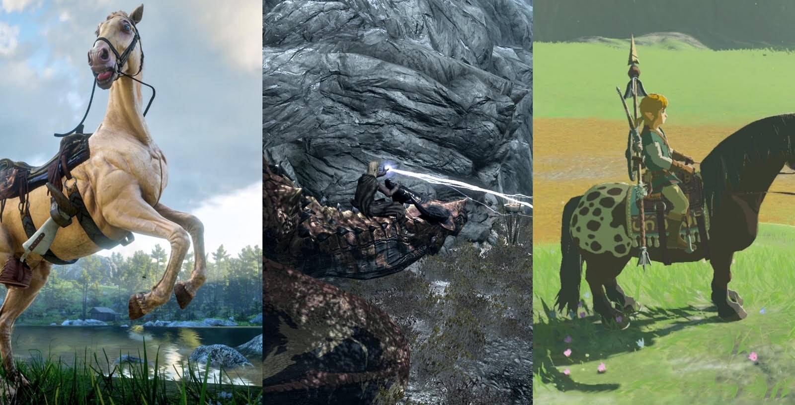 Buell in Red Dead Redemption 2/Dragon-riding in Skyrim/Horse-riding in Breath of the Wild