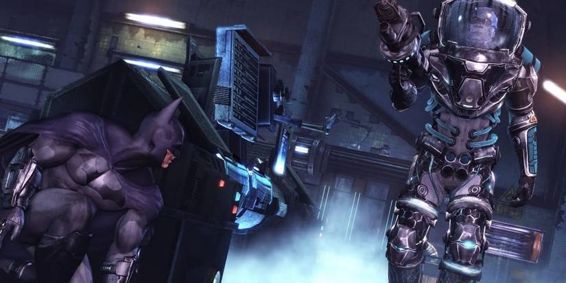 Batman hiding from Mr. Freeze