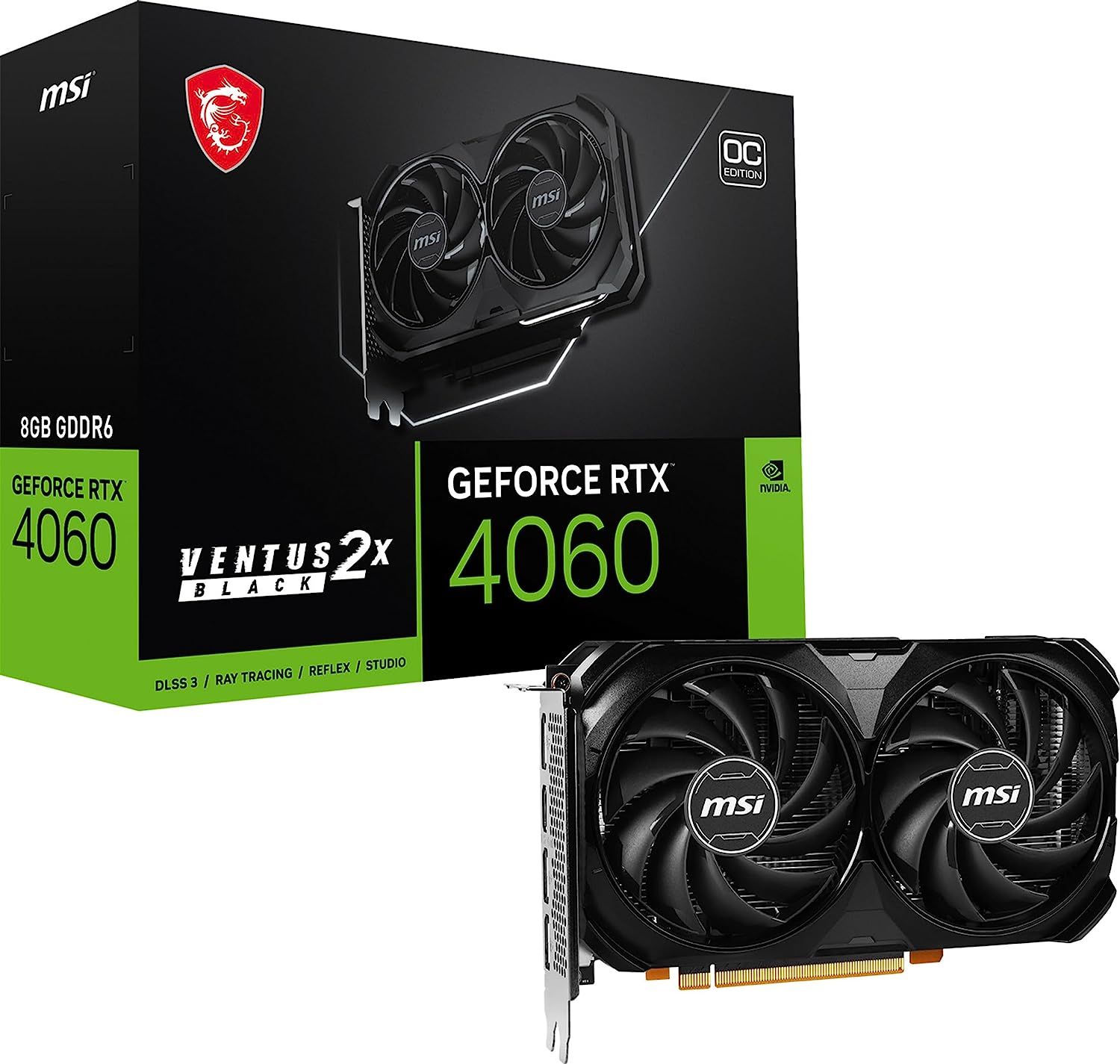 MSI GeForce RTX? 4060 VENTUS 2X BLACK 8G OC