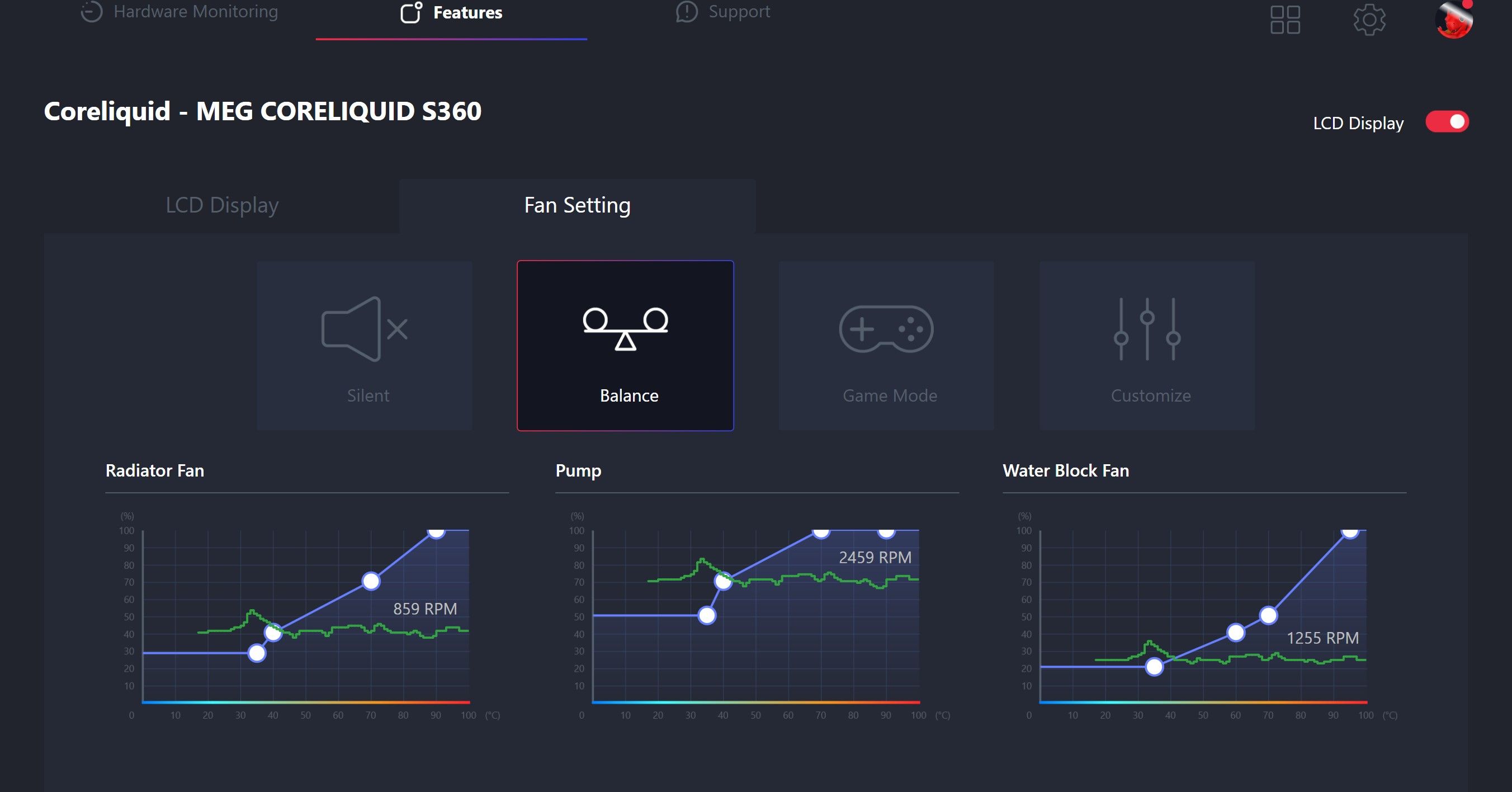 MSI S360 MSI Center Fan Speeds