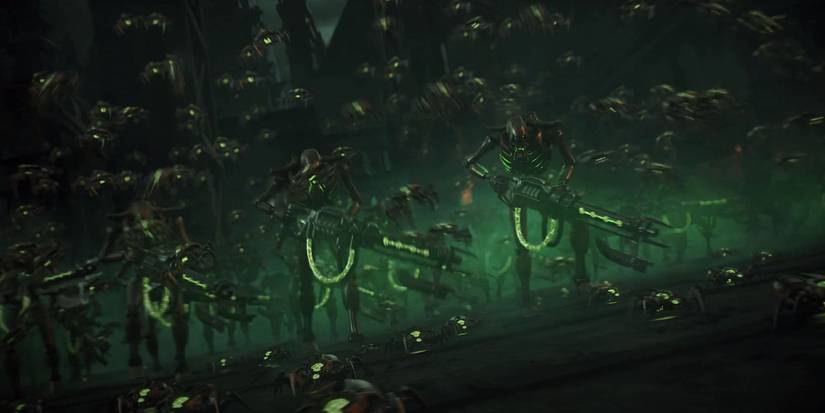 Necrons army charging