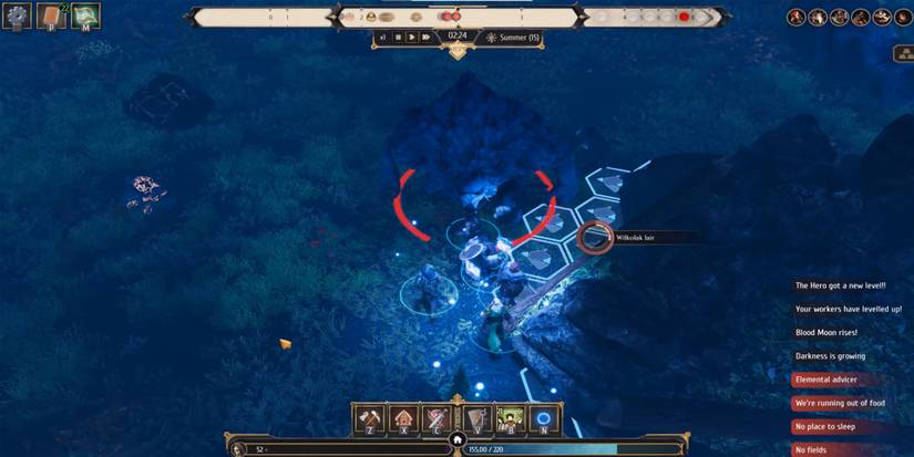 Night Is Coming villagers fighting a giant wolf red statuses