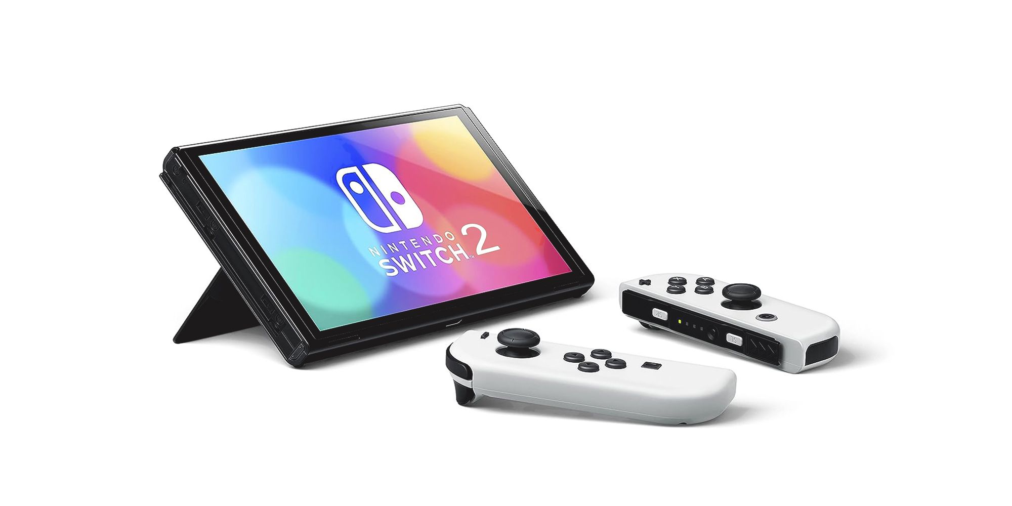 Nintendo Switch 2 OLED model with detached Joy-Cons mockup