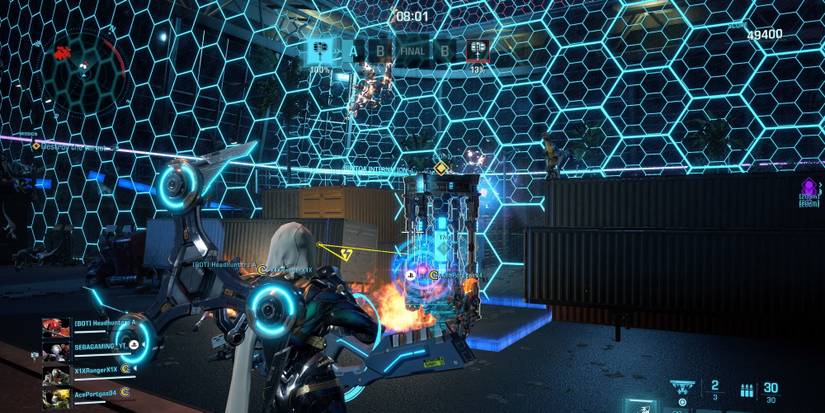 An in-game image of the Omega Charge war game in Exoprimal