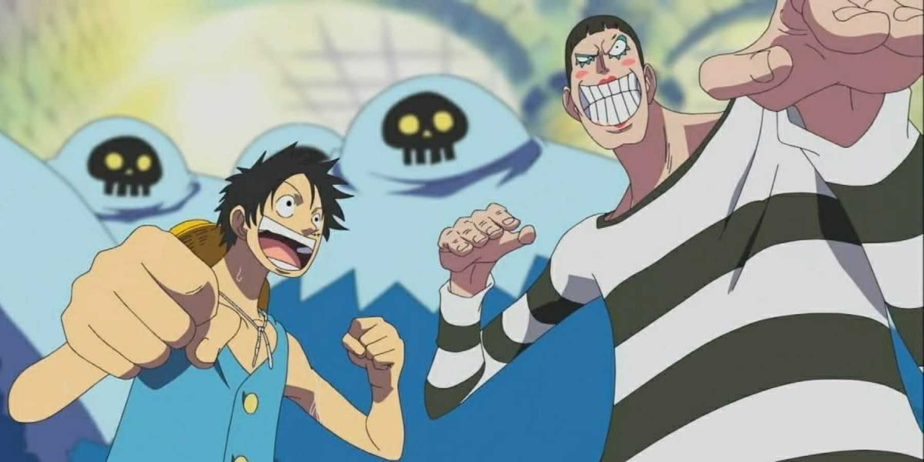 Bon Clay and Luffy fight side by side in Impel Down in One Piece.