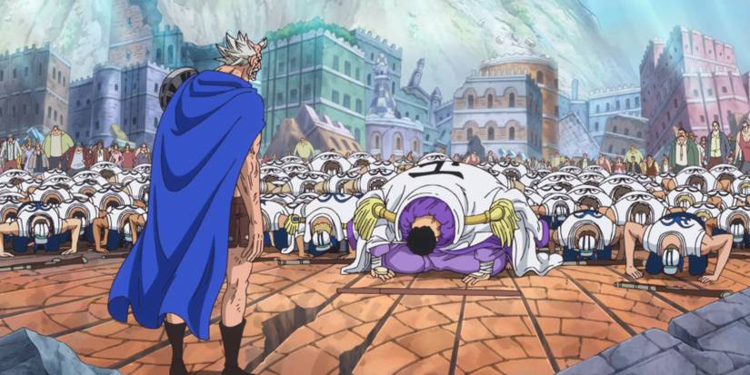 One Piece Fujitora apologizing to king Riku