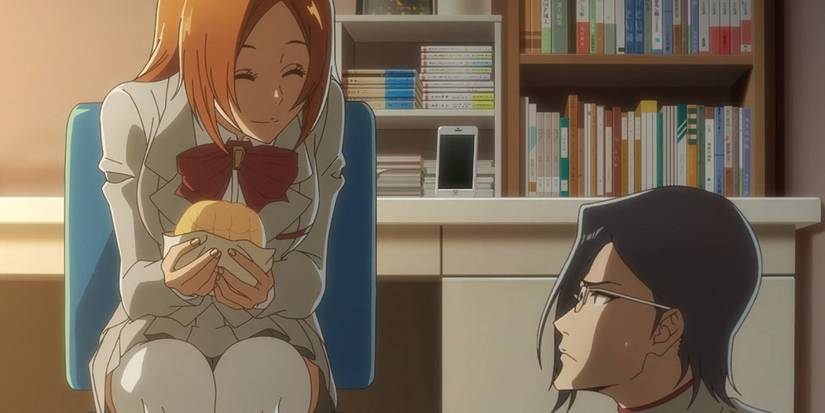 Orihime telling Uryu that he and Ichigo are getting along in the Thousand Year Blood War arc anime