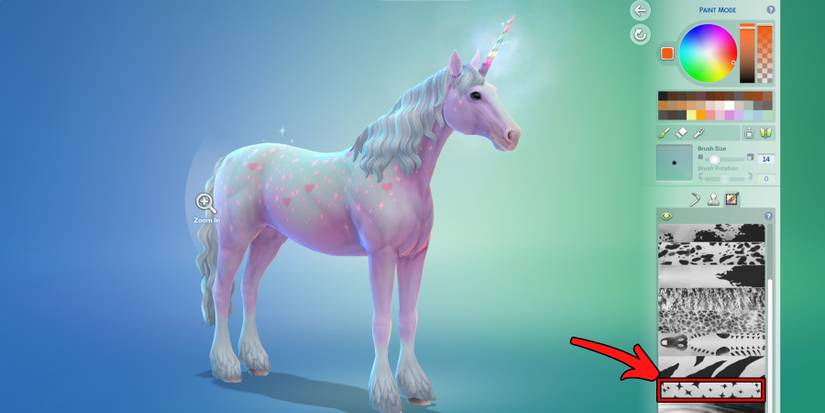 paint mode for unicorn in the sims 4