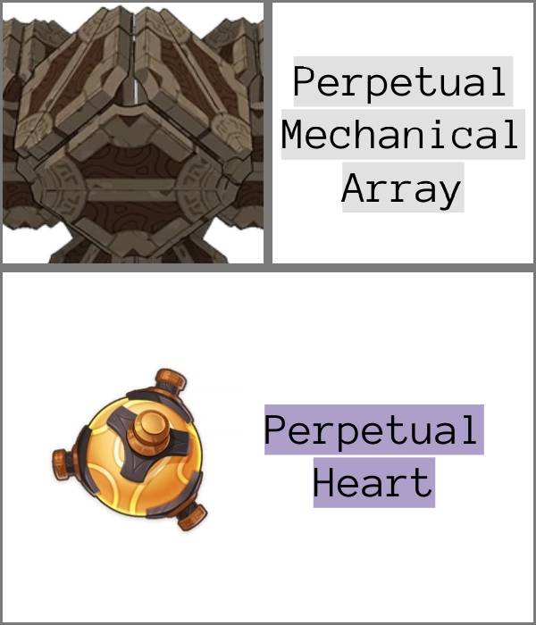 Perpetual Mechanical Array and its unique boss drop Perpetual Heart