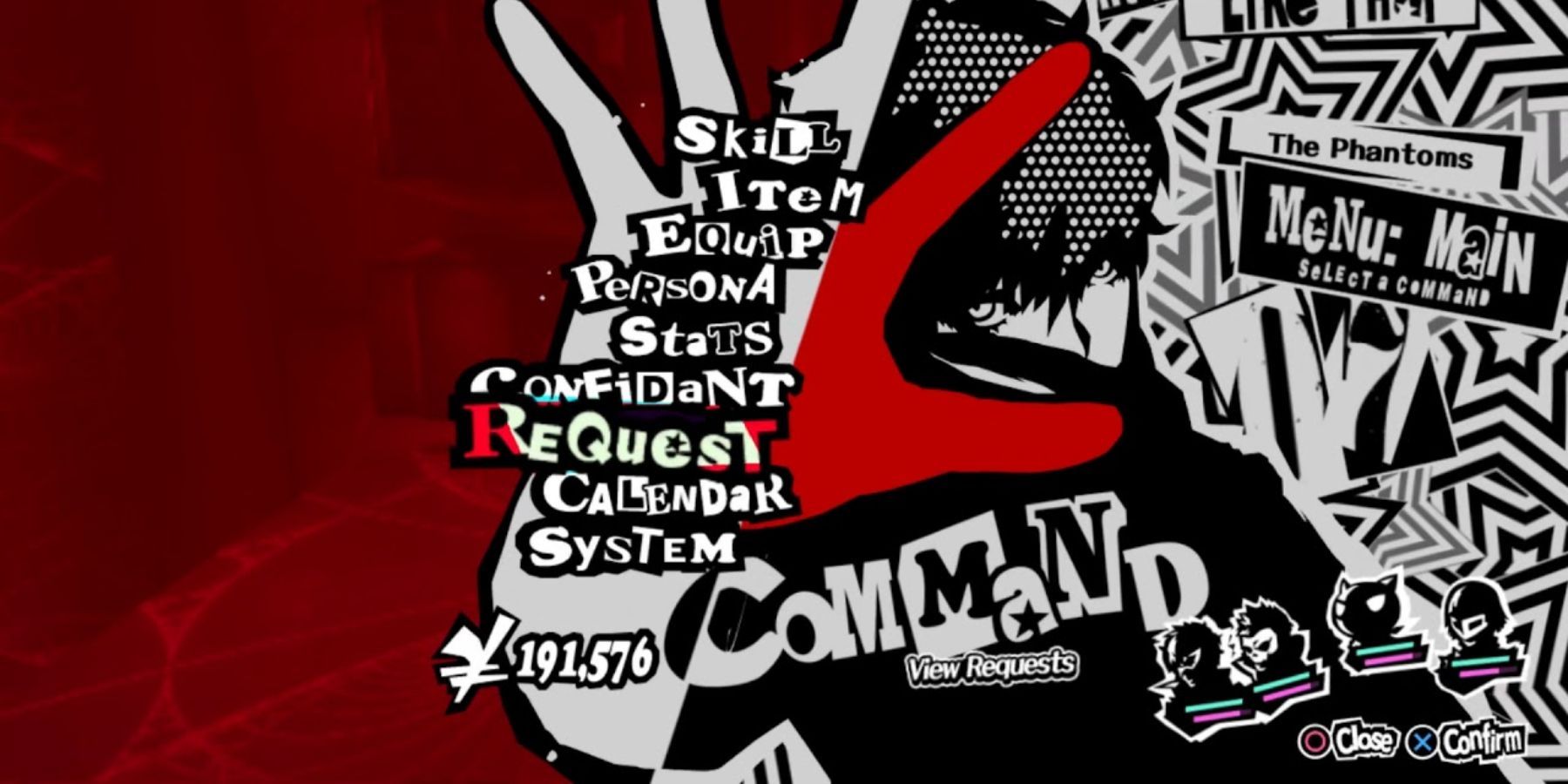 Persona 5 pause menu